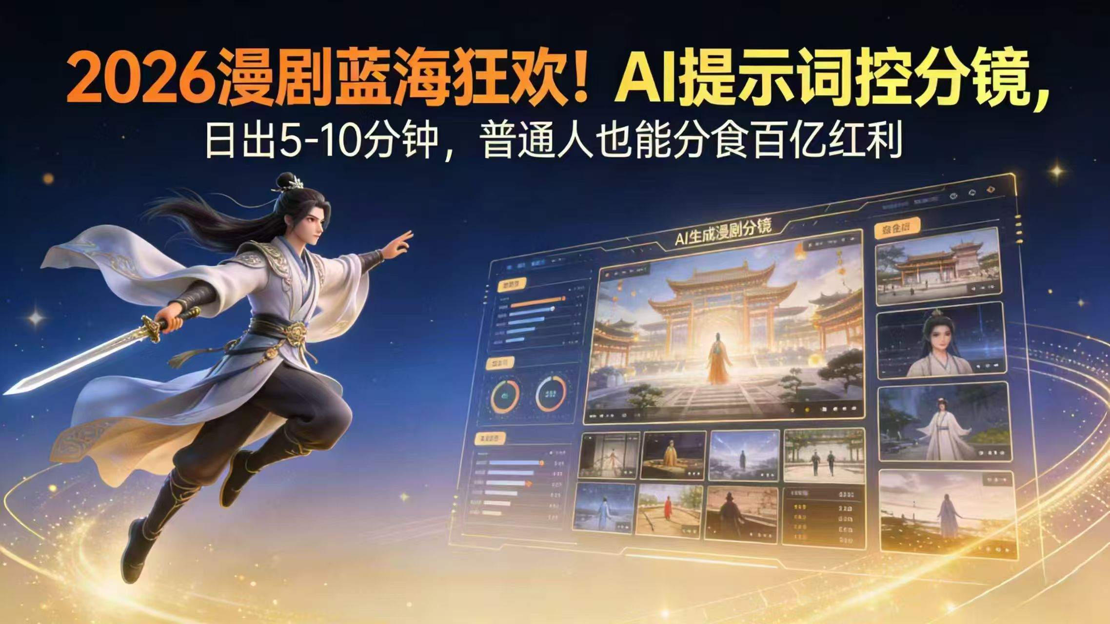 2026漫剧红利实锤！ AI 提示词控分镜， 普通人也能轻松月入过万-轻创终点站