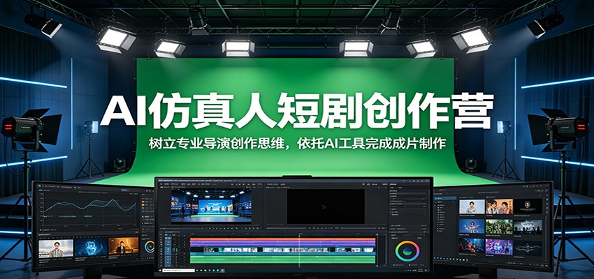AI仿真人短剧创作营：树立专业导演创作思维，依托AI工具完成成片制作-轻创终点站