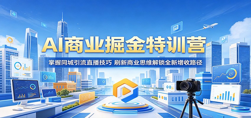 AI商业掘金特训营：掌握同城引流直播技巧，刷新商业思维解锁全新增收路径-轻创终点站