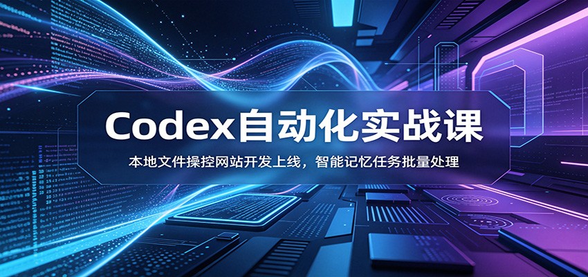 Codex自动化实战课:本地文件操控网站开发上线,智能记忆任务批量处理-轻创终点站