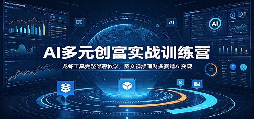 AI多元创富实战训练营:龙虾工具完整部署教学,图文视频理财多赛道AI变现-轻创终点站