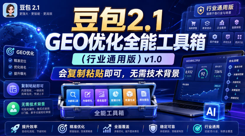 豆包2.1 GEO优化全能工具箱(行业通用版)v1.0,会复制粘贴即可,无需技术背景-轻创终点站