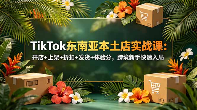 TikTok东南亚本土店实战课：开店+上架+折扣+发货+体验分，跨境新手快速入局-轻创终点站