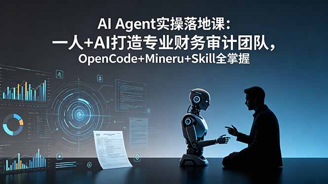 AI Agent实操落地课：一人+AI打造专业财务审计团队，OpenCode+Mineru+Skill全掌握-轻创终点站