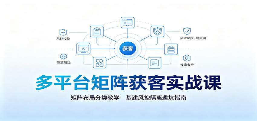 多平台矩阵获客实战课：矩阵布局分类教学，基建风控隔离避坑指南-轻创终点站