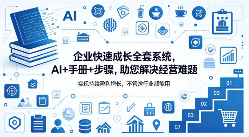 企业快速成长全套系统，AI+手册+步骤，助您解决经营难题，实现持续盈利增长，不管啥行业都能用-轻创终点站