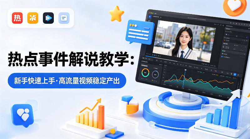 某大V的热点事件解说教学，新手也能快速上手，稳定产出高流量解说视频-轻创终点站