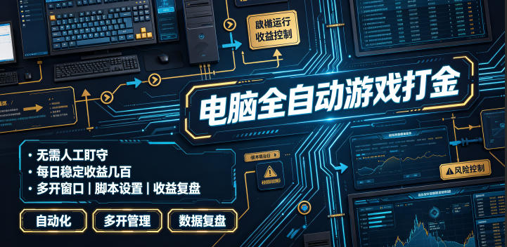 电脑全自动游戏打金,无需人工盯守,每日稳定收益几百!【揭秘】-轻创终点站