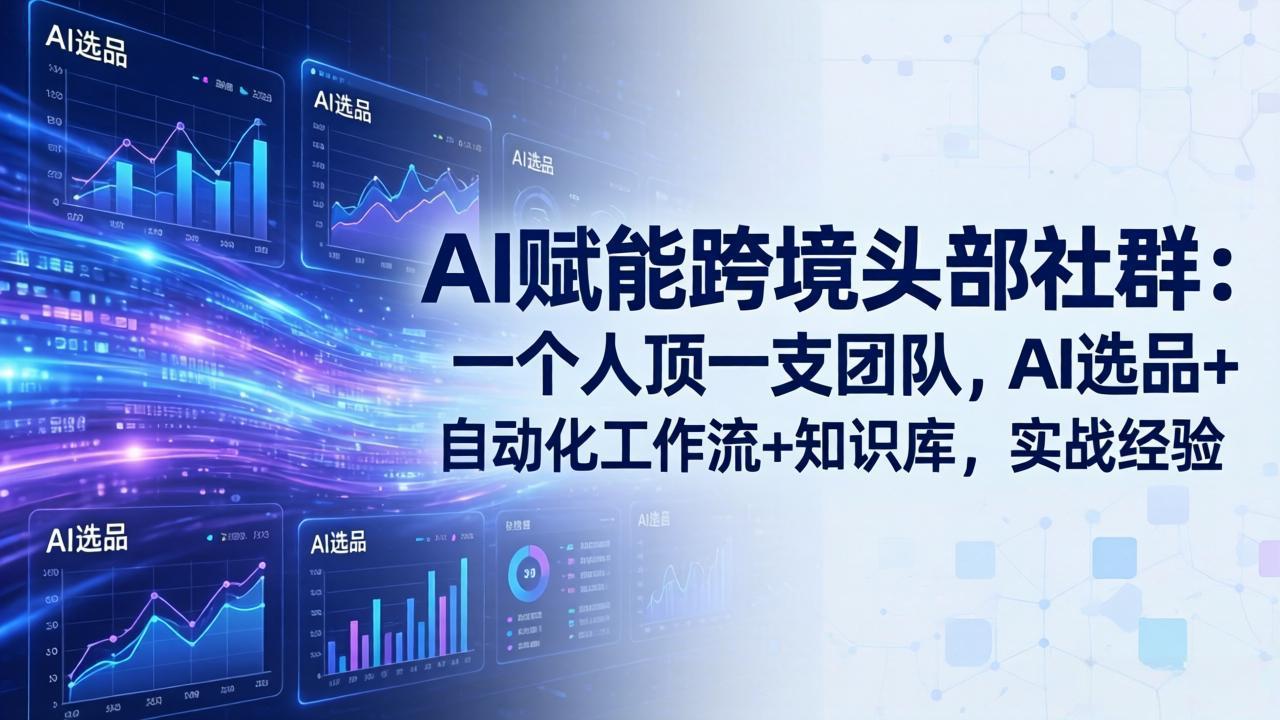 AI赋能跨境头部社群-更新5月:一个人顶一支团队,AI选品+自动化工作流+知识库,实战经验-轻创终点站