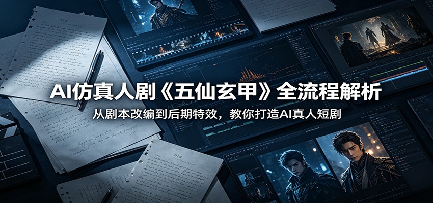 AI仿真人剧《五仙玄甲》全流程解析：从剧本改编到后期特效，教你打造AI真人短剧-轻创终点站