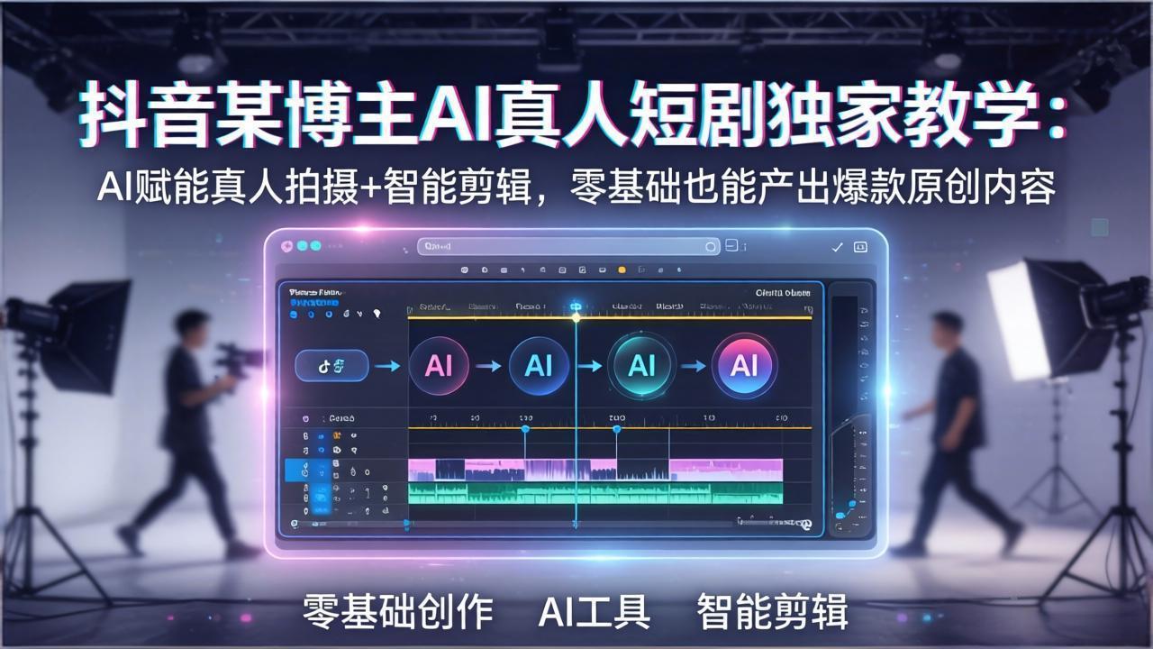 抖音某博主AI真人短剧独家教学：AI赋能真人拍摄+智能剪辑，零基础也能产出爆款原创内-轻创终点站