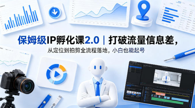 保姆级IP孵化课2.0｜打破流量信息差，从定位到拍剪全流程落地，小白也能起号-轻创终点站