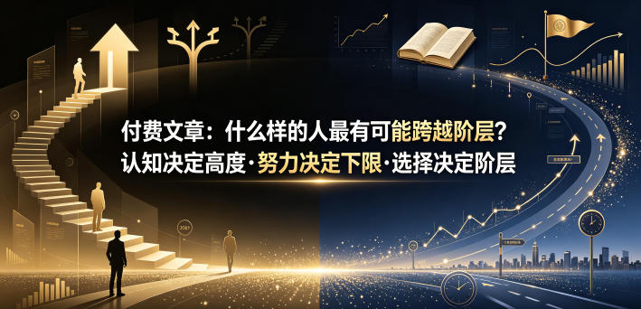 付费文章:什么样的人最有可能跨越阶层?认知决定高度·努力决定下限·选择决定阶层-轻创终点站