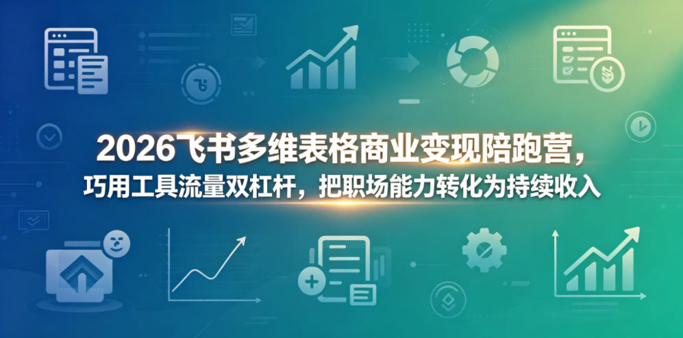 2026飞书多维表格商业变现陪跑营，巧用工具流量双杠杆，把职场能力转化为持续收入-轻创终点站