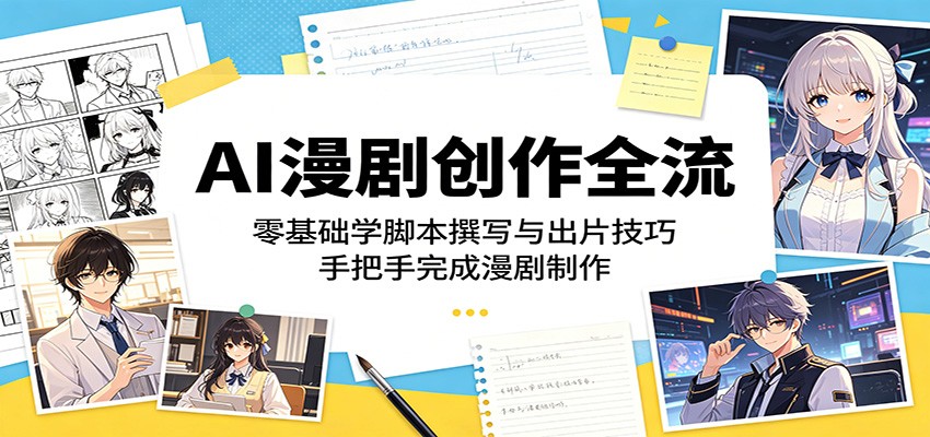 AI漫剧创作全流程:零基础学脚本撰写与出片技巧,手把手完成漫剧制作-轻创终点站
