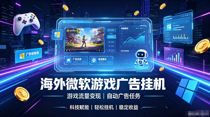 海外游戏广告自动挂G,轻资产海外副业风口,单设备稳定产出500+【揭秘】-轻创终点站