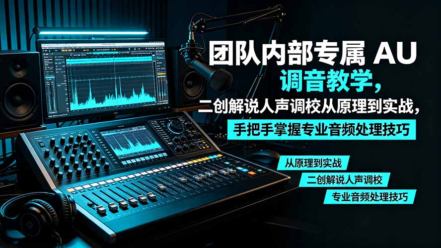 某大佬团队内部专属 AU 调音教学,二创解说人声调校从原理到实战,手把手掌握专业音频处理技巧-轻创终点站