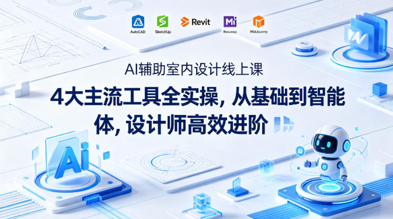 AI辅助室内设计线上课｜4大主流工具全实操，从基础到智能体，设计师高效进阶-轻创终点站