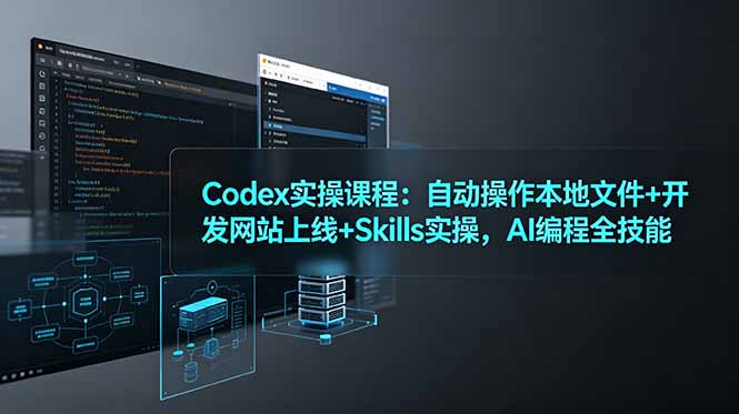 Codex实操课程：自动操作本地文件+开发网站上线+Skills实操，AI编程全技能-轻创终点站