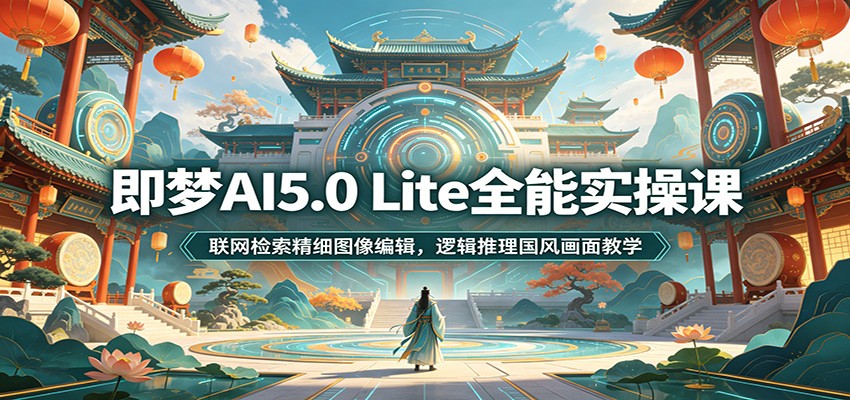 即梦AI5.0 Lite全能实操课：联网检索精细图像编辑，逻辑推理国风画面教学-轻创终点站