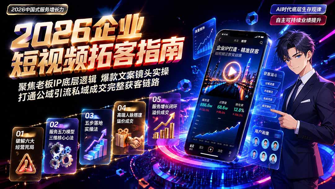 2026AI时代服务增长力实战课-无水印｜五力模型三维心法教学，破解门店客源流失低价内卷实现长效业绩增长-轻创终点站