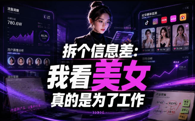 【理直气壮】我给看美女找了一个非常恰当的理由,信息差项目-轻创终点站