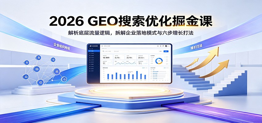 2026 GEO搜索优化掘金课：解析底层流量逻辑，拆解企业落地模式与六步增长打法-轻创终点站