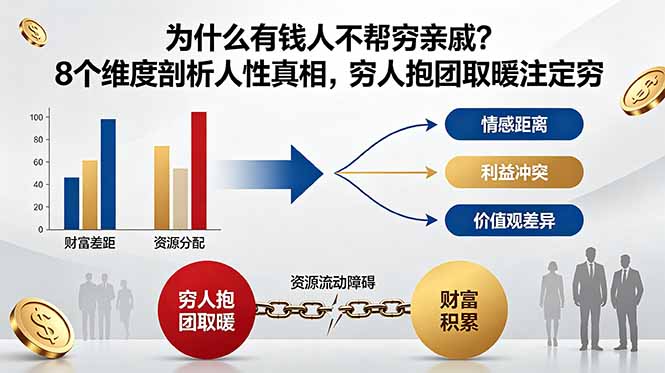 付费文章:为什么有钱人不帮穷亲戚?8个维度剖析人性真相,穷人抱团取暖注定穷-轻创终点站