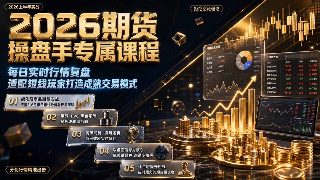 2026期货操盘手专属课程-更新8月，每日实时行情复盘，适配短线玩家打造成熟交易模式-轻创终点站