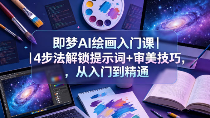 即梦AI绘画入门课｜4步法解锁提示词+审美技巧，从入门到精通-轻创终点站