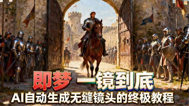 即梦AI一镜到底终极教程,智能补帧+运镜技巧,AI自动生成无缝丝滑长镜头高效出片-轻创终点站