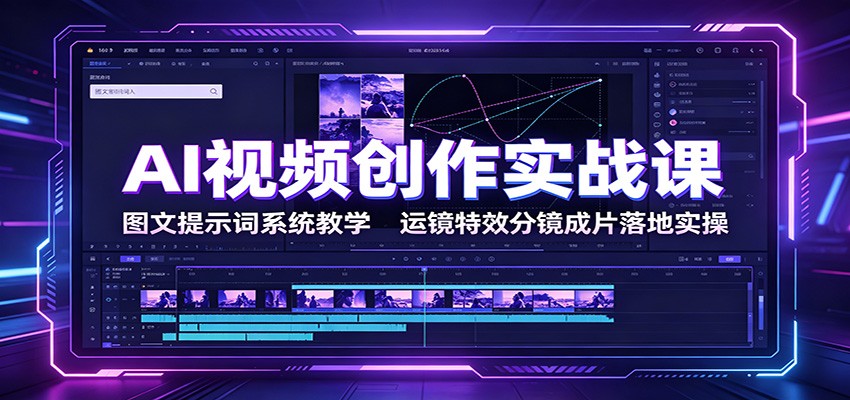 AI视频创作实战课：图文提示词系统教学，运镜特效分镜成片落地实操-轻创终点站