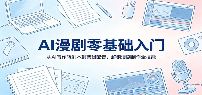 AI漫剧零基础入门：从AI写作转剧本到剪辑配音，解锁漫剧制作全技能-轻创终点站