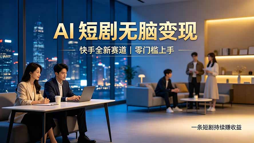 别乱找副业了，快手 AI 短剧零门槛长久被动增收-轻创终点站
