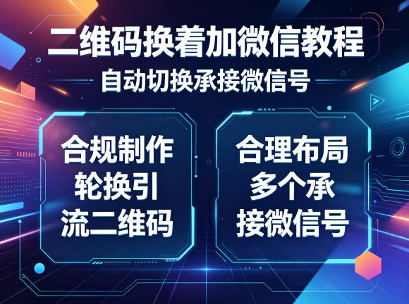 二维码换着加微信教程，自动切换承接微信号，合规制作轮换引流二维码，合理布局多个承接微信号-轻创终点站