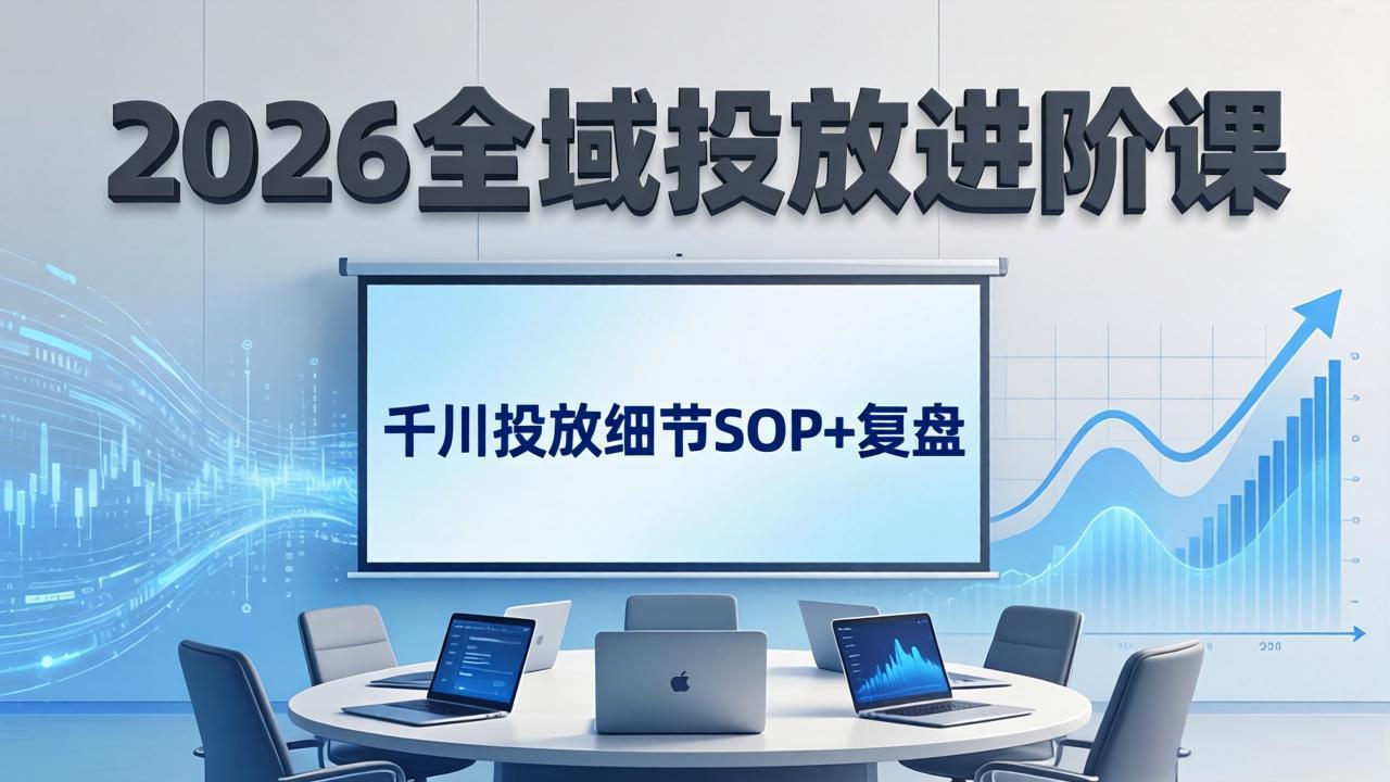 2026全域投放进阶课：杭州线下3天实战，千川投放细节SOP+复盘，撬动自然流量-轻创终点站