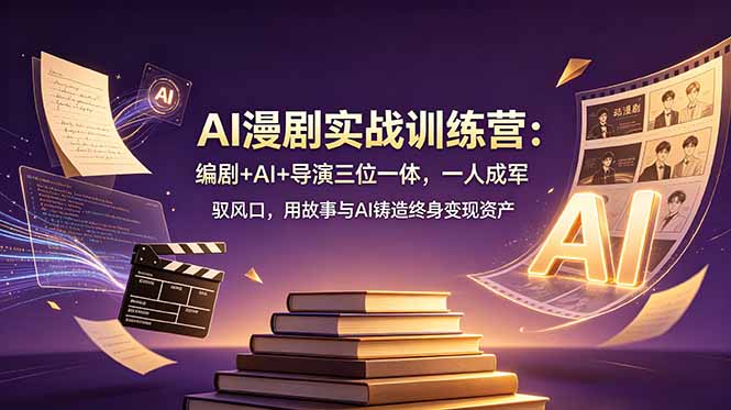 AI漫剧实战训练营：编剧+AI+导演三位一体，一人成军 驭风口，用故事与AI铸造终身变现资产-轻创终点站