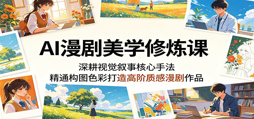 AI漫剧美学修炼课：深耕视觉叙事核心手法，精通构图色彩打造高阶质感漫剧作品-轻创终点站